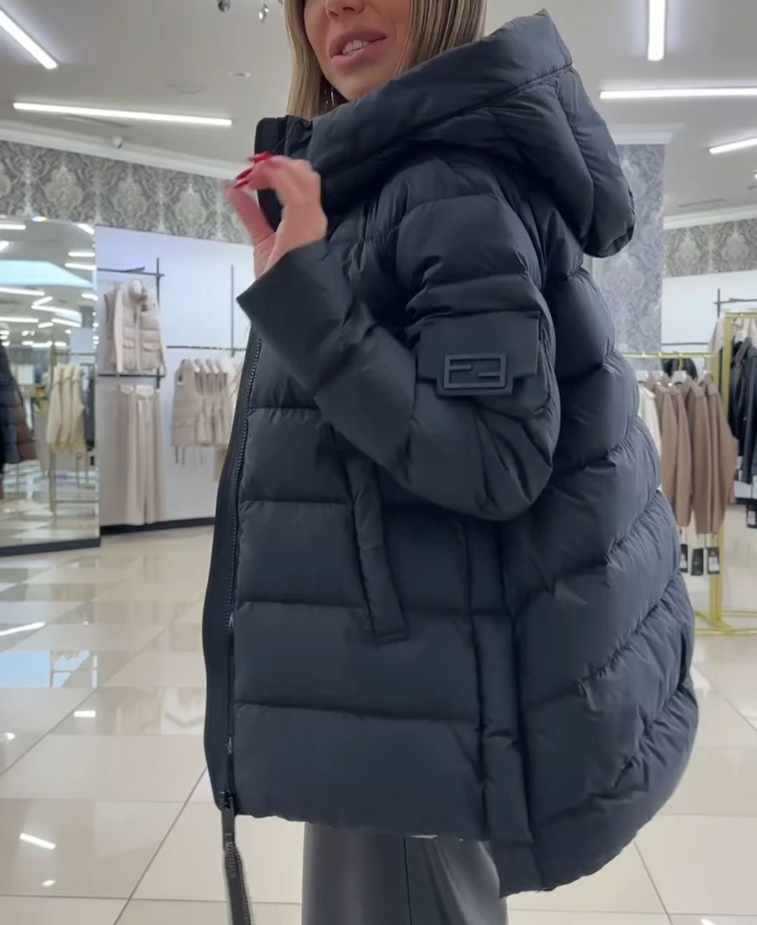 Minimalist Functional Black Down Jacket