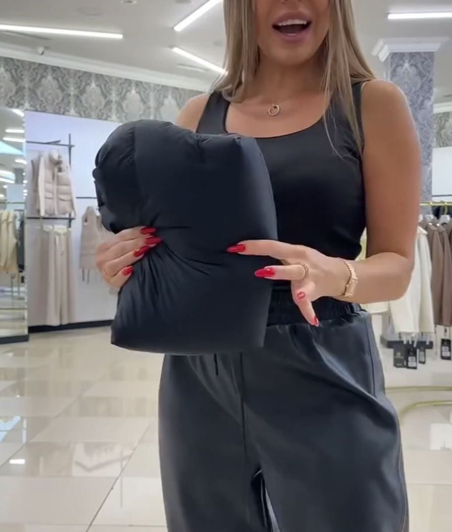 Minimalist Functional Black Down Jacket