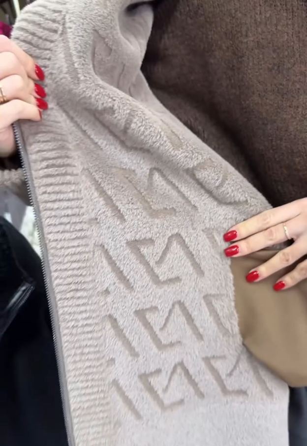 Light Luxury Reversible Beige Faux Fur & Suede Coat