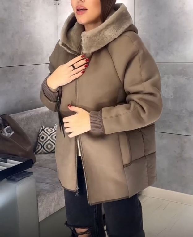 Vintage Patchwork brown Coat with Quilted Design