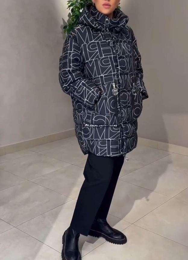 Fashion Statement Graphic Print Down Jacket