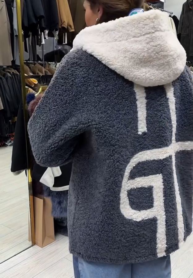 Streetwear Letter Print Reversible Gray Coat