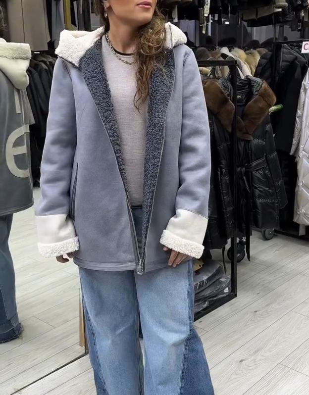 Streetwear Letter Print Reversible Gray Coat