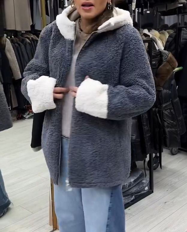 Streetwear Letter Print Reversible Gray Coat