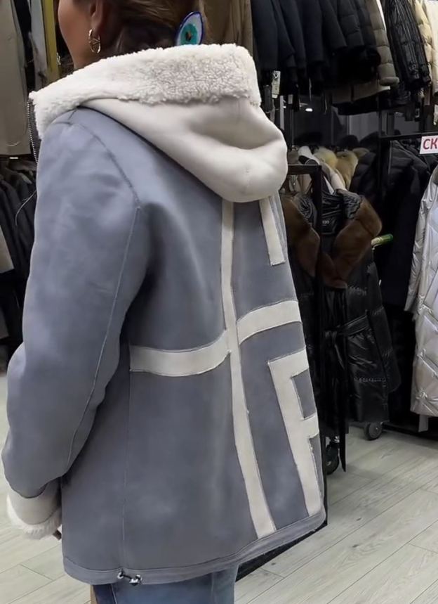 Streetwear Letter Print Reversible Gray Coat