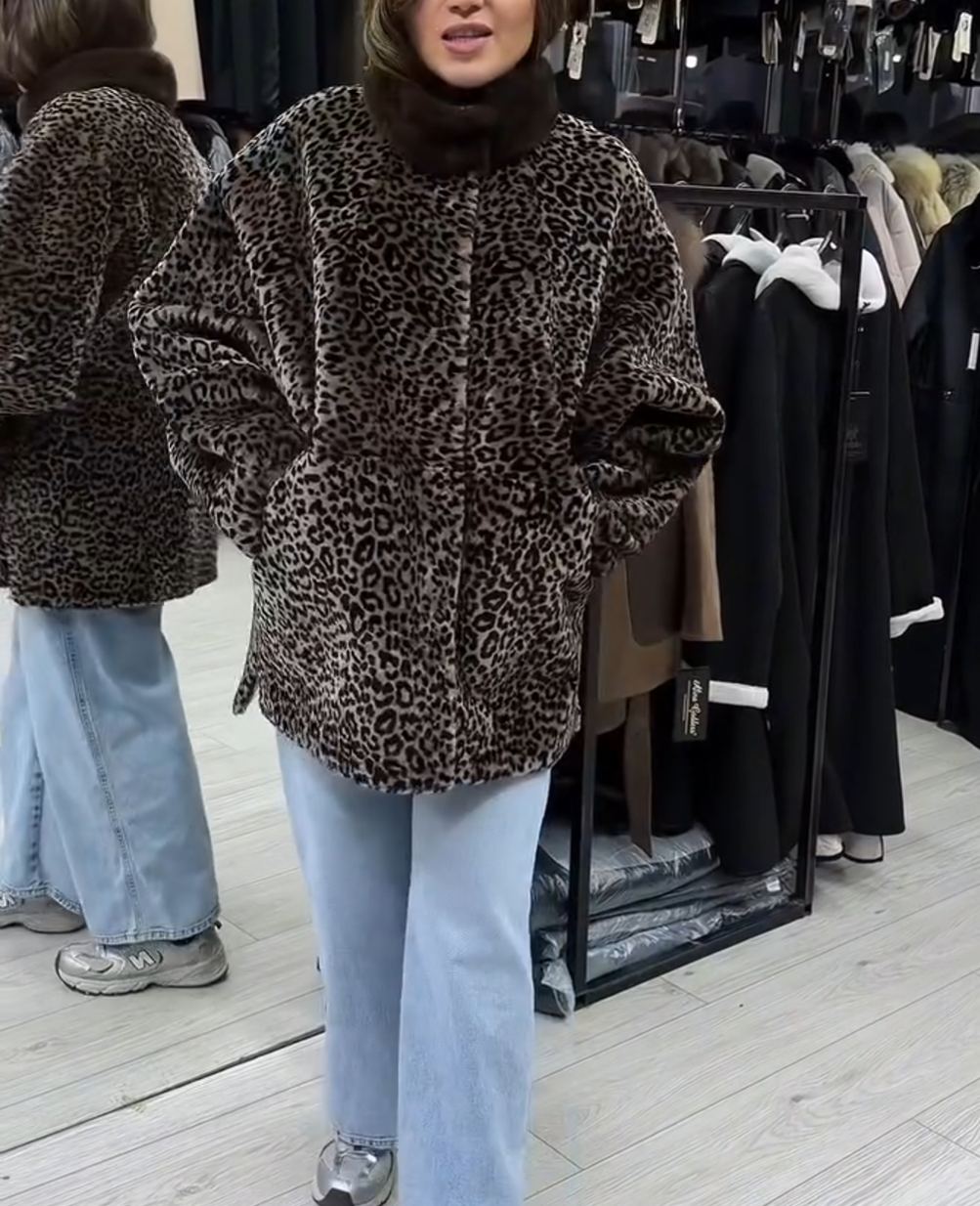 Statement Leopard Print Faux Fur Coat
