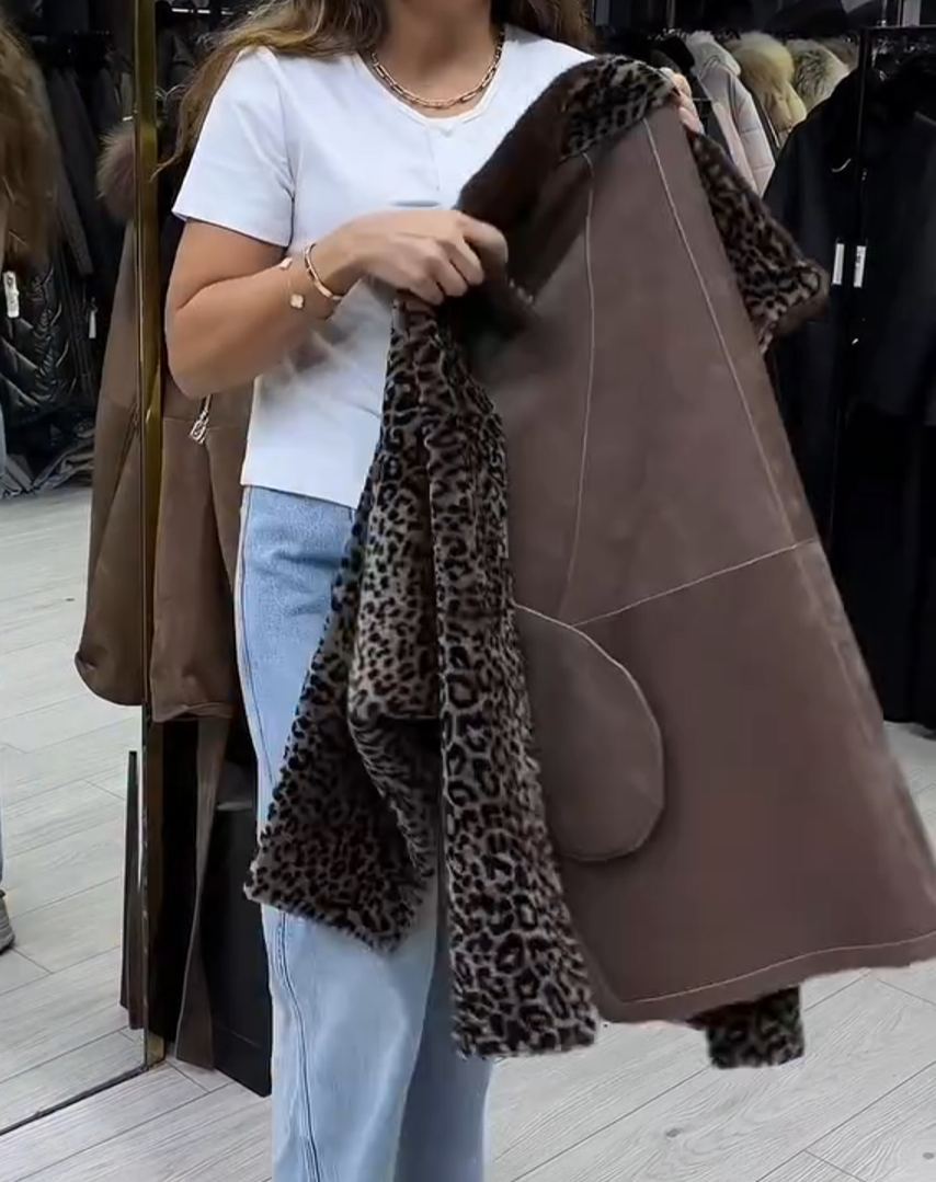 Statement Leopard Print Faux Fur Coat