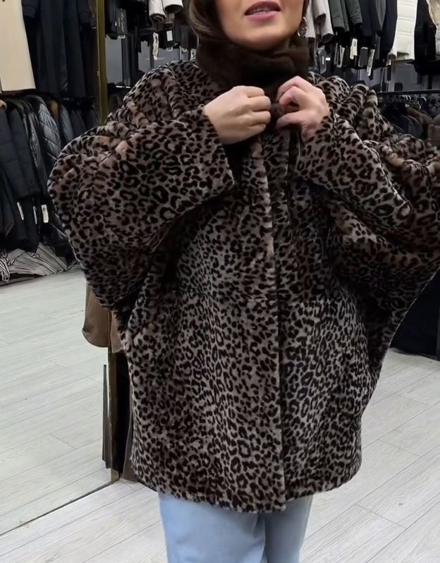 Statement Leopard Print Faux Fur Coat