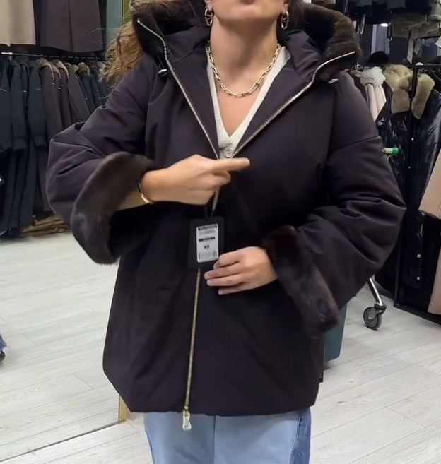 Urban Casual Dark Brown Down Coat with Waist Belt