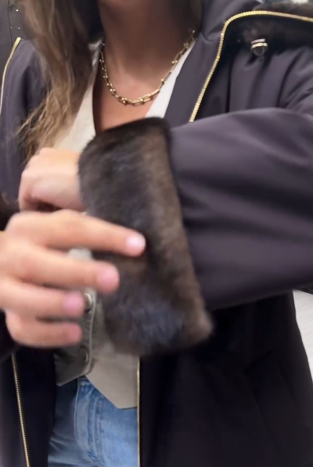 Urban Casual Dark Brown Down Coat with Waist Belt