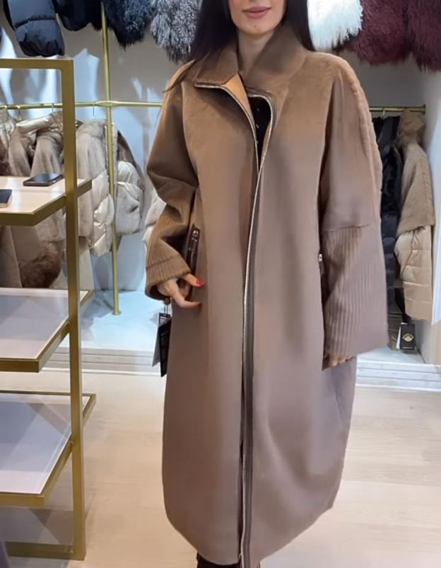 Urban Casual Shearling Long Coat