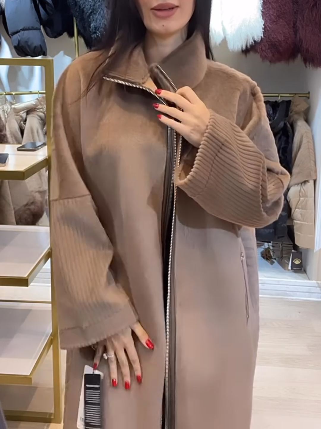 Urban Casual Shearling Long Coat