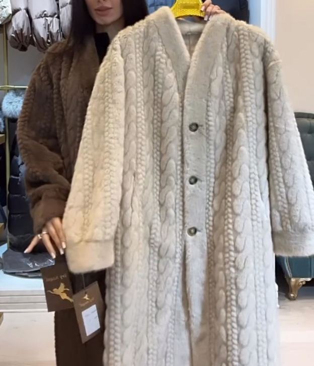 Vintage Elegant Faux Fur Full-Length Coat