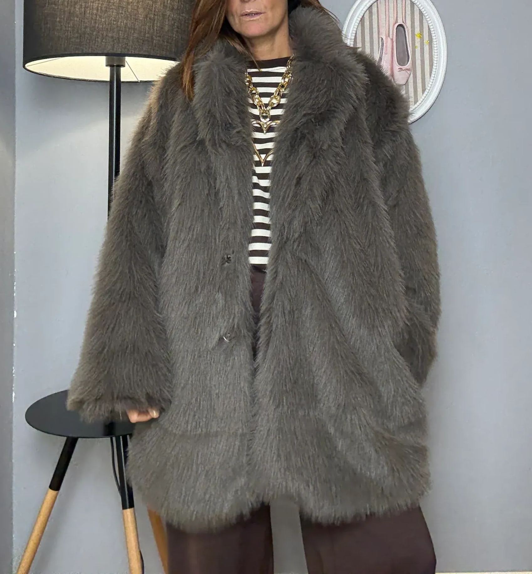 Lazy Oversized Faux Fur Coat