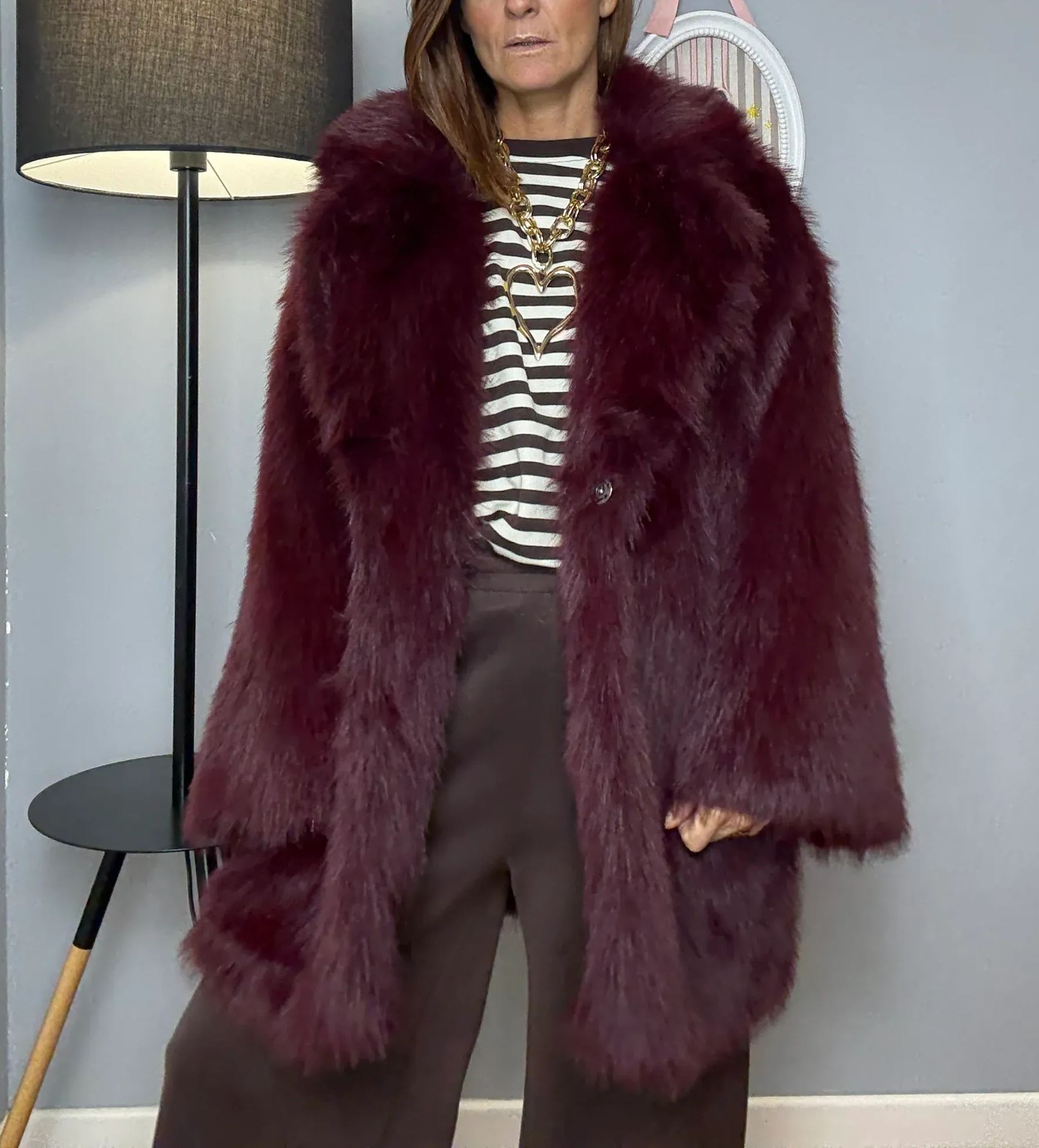 Lazy Oversized Faux Fur Coat