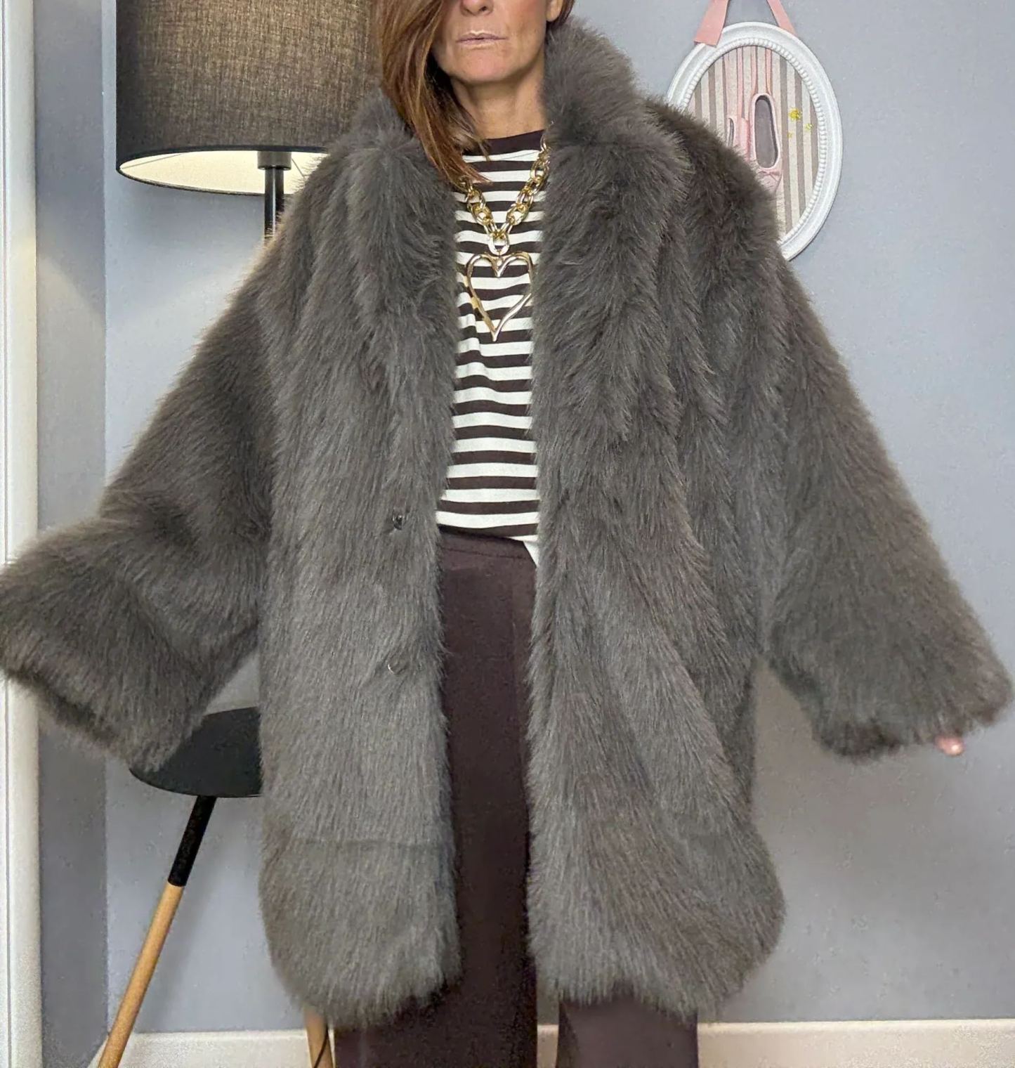 Lazy Oversized Faux Fur Coat