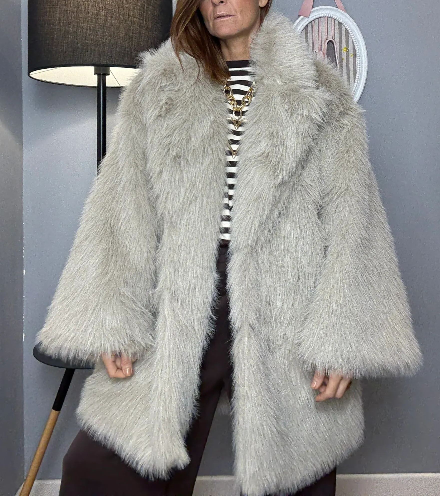 Lazy Oversized Faux Fur Coat