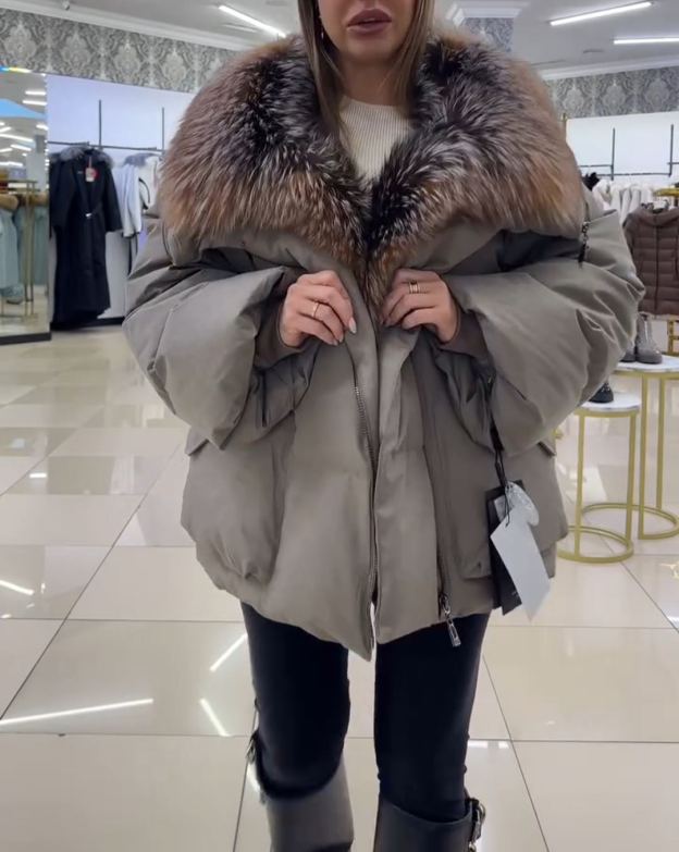 Light Luxury Faux Fur Collar Puffer Coat