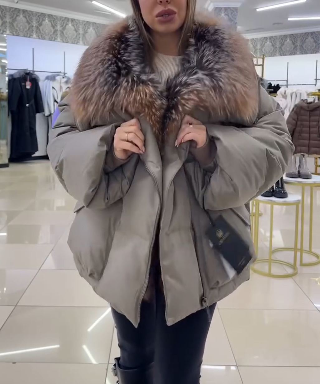 Light Luxury Faux Fur Collar Puffer Coat