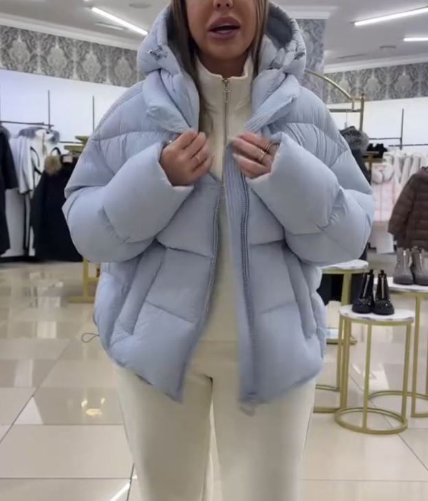 Fashion Short-Length Hooded Puffer Down Jacket