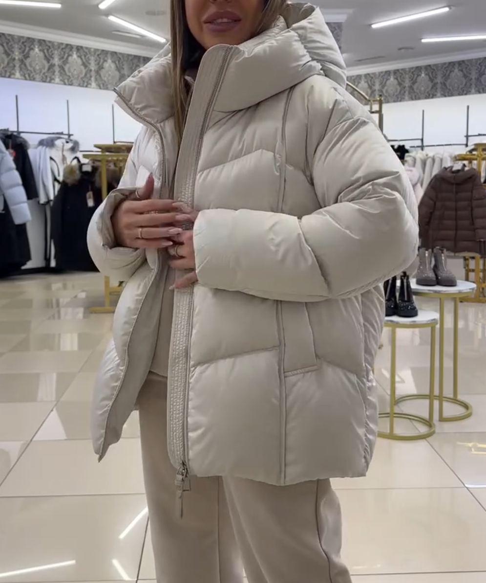 Fashion Short-Length Hooded Puffer Down Jacket