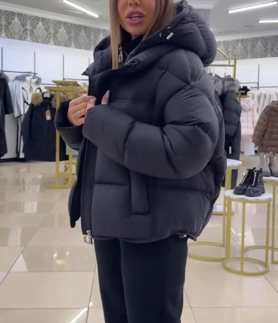 Fashion Short-Length Hooded Puffer Down Jacket
