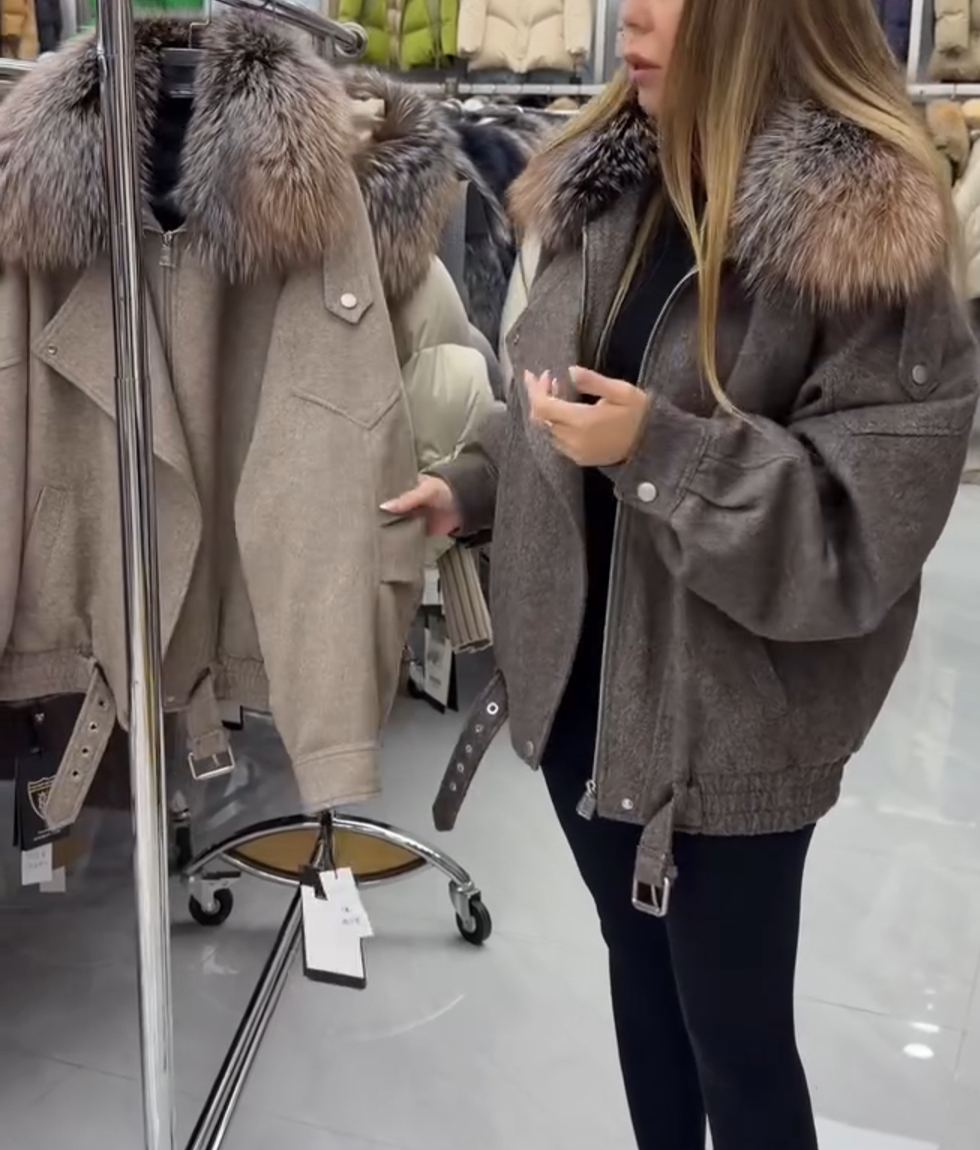 Urban Utility Gray Wool-Blend Jacket with Padded Lining