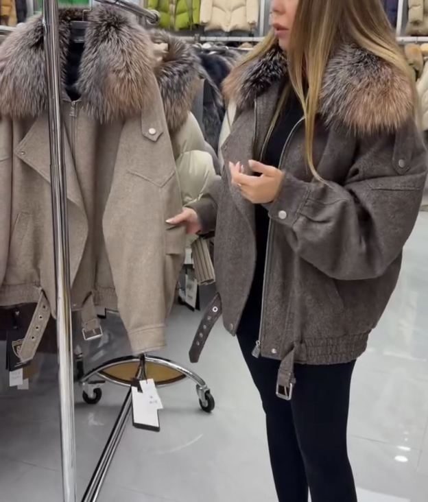 Urban Utility Gray Wool-Blend Jacket with Padded Lining