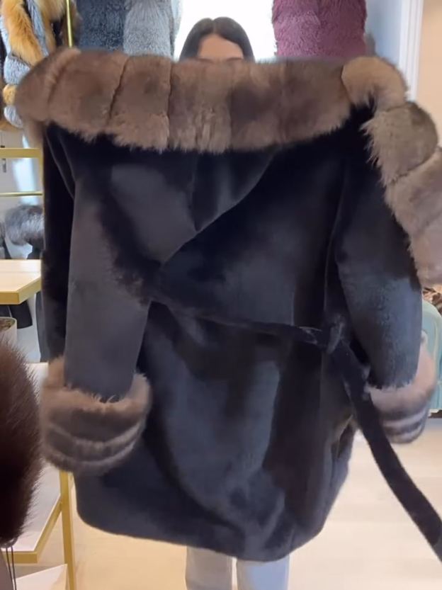 Vintage Glam Black Faux Fur Lapel Coat