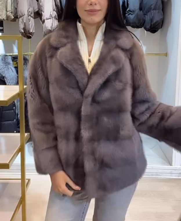 Light Luxury Textured Gray Faux Fur Coat