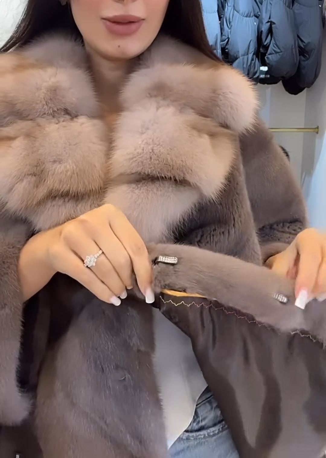 Minimalist Misty Brown Faux Fur Coat