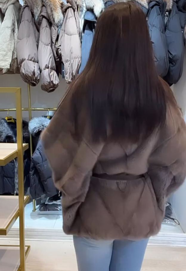 Minimalist Misty Brown Faux Fur Coat