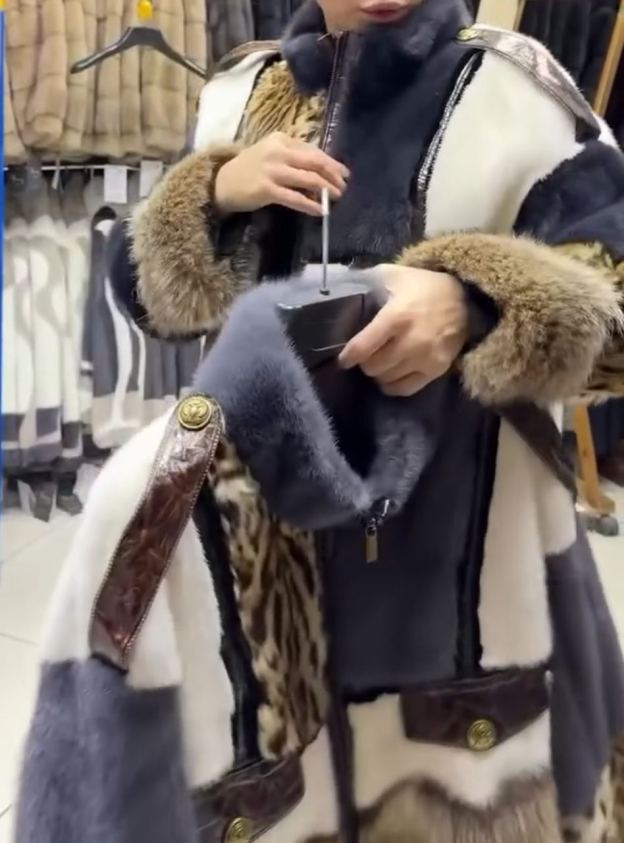 Fashion Multi-Material Patchwork Faux Fur Jacket