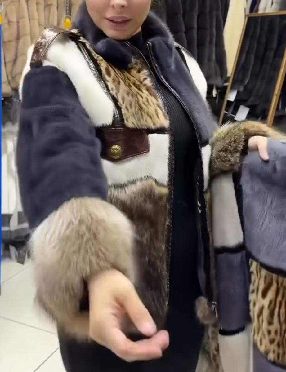 Fashion Multi-Material Patchwork Faux Fur Jacket