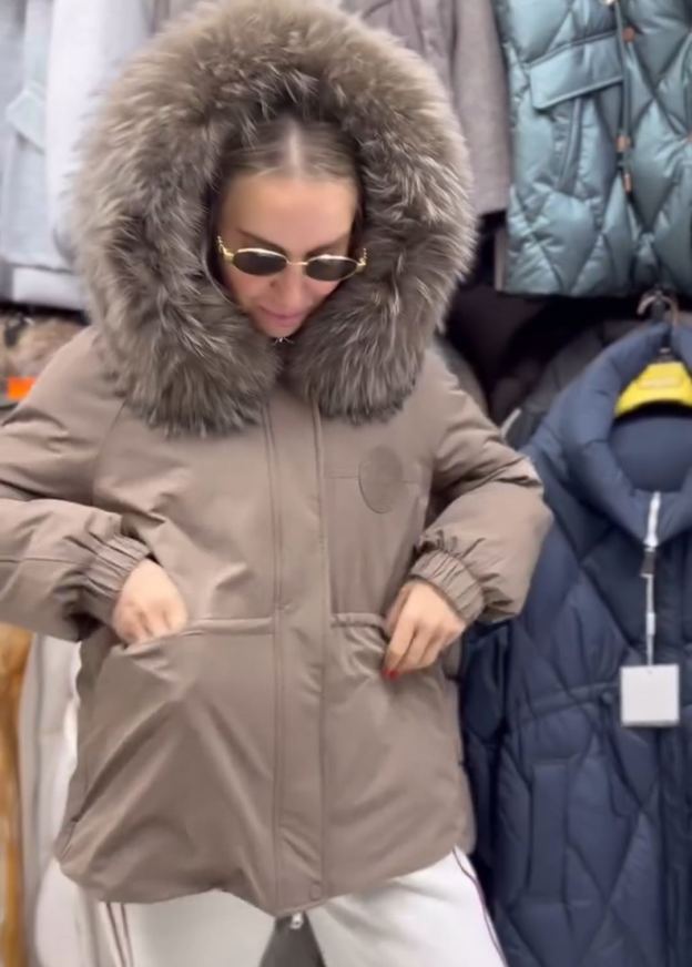 Urban Practical Beige Down Jacket with Fur Hood