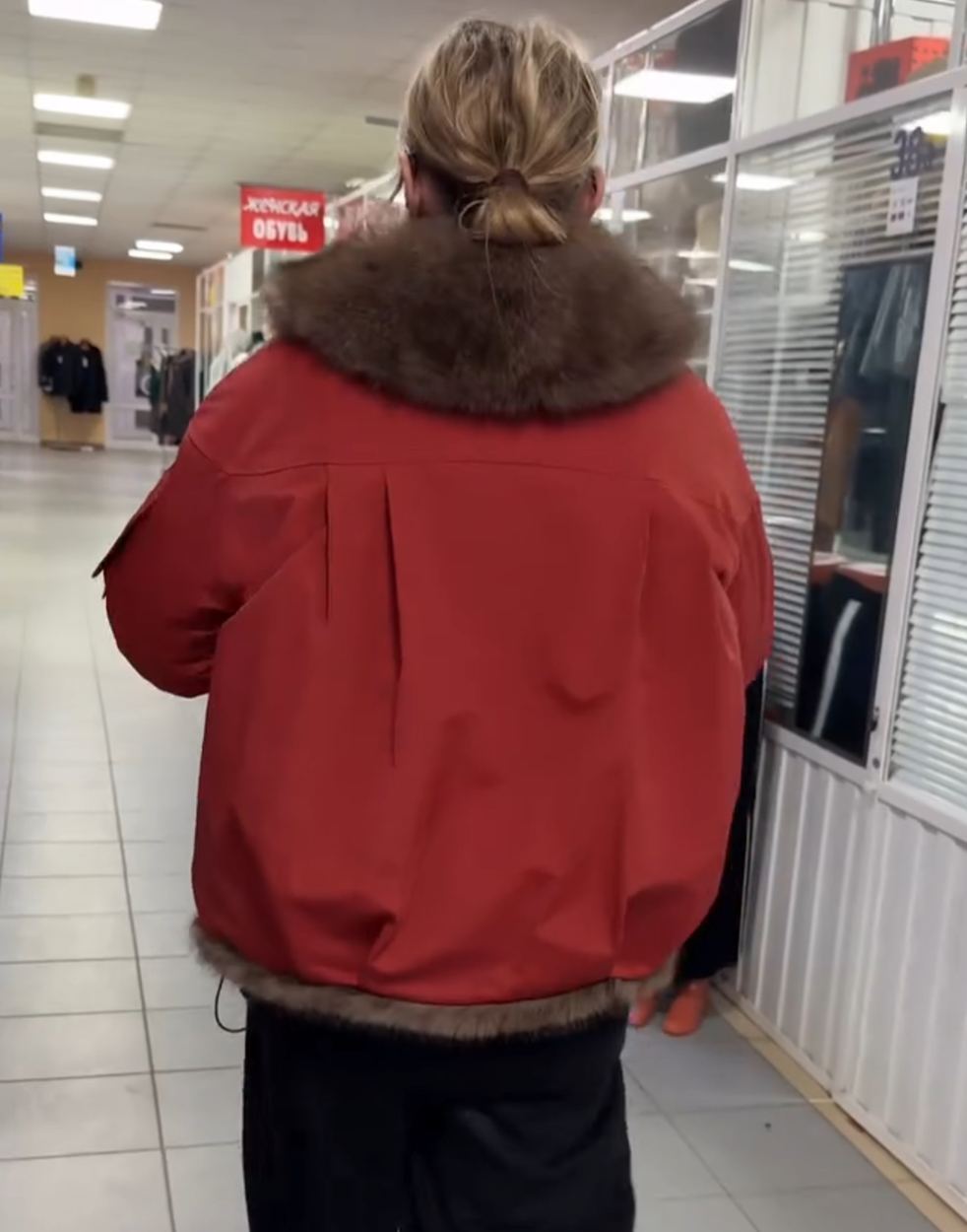 Reversible Luxury Brown Faux Fur & Red Jacket