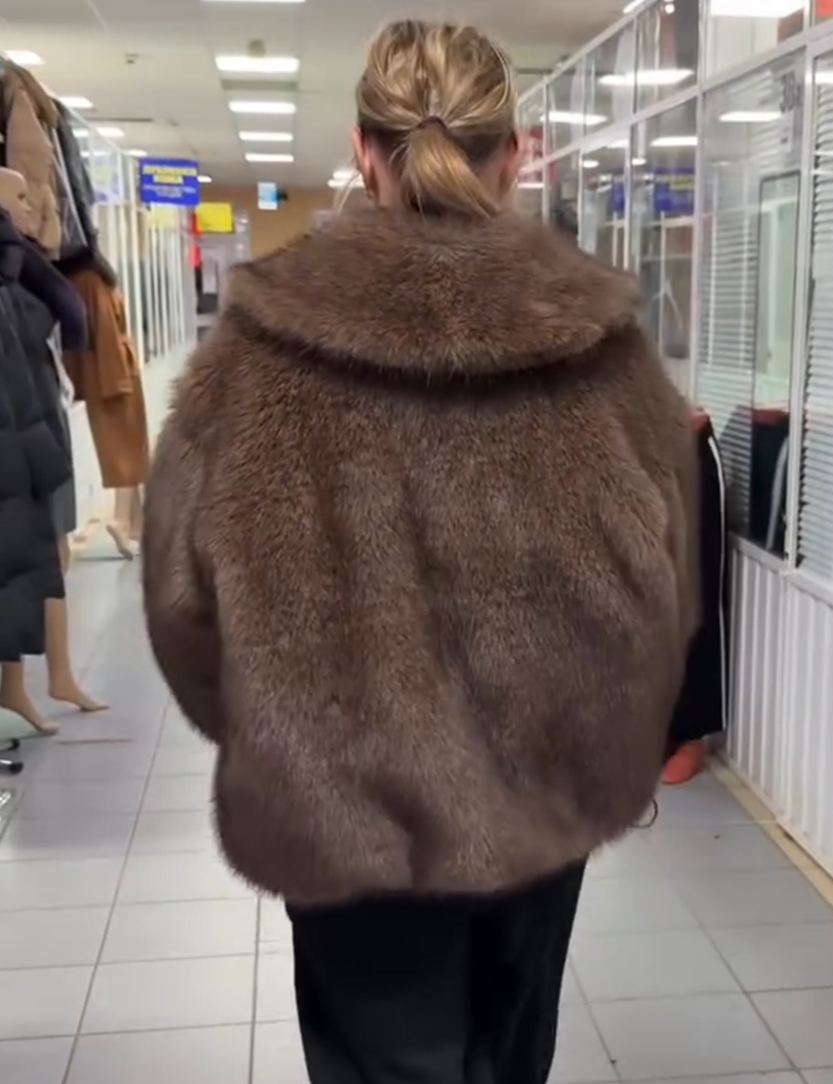 Reversible Luxury Brown Faux Fur & Red Jacket