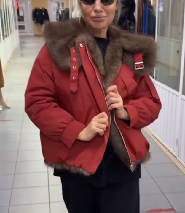 Reversible Luxury Brown Faux Fur & Red Jacket