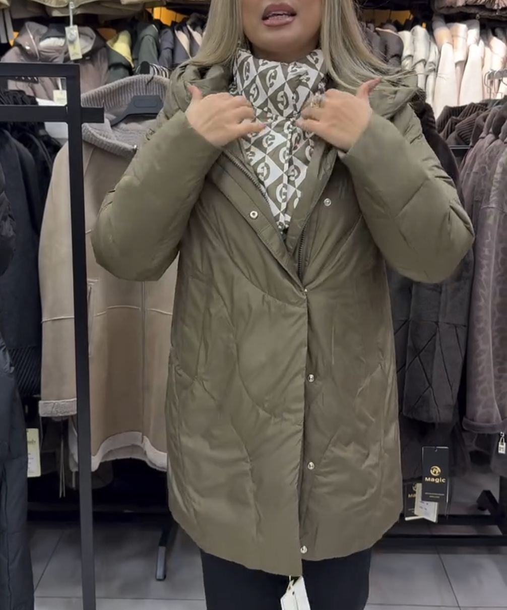 Urban Layered-Look Quilted Down Jacket