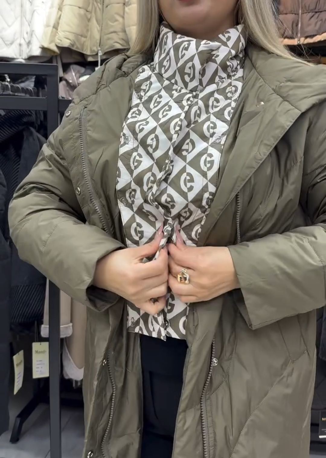 Urban Layered-Look Quilted Down Jacket