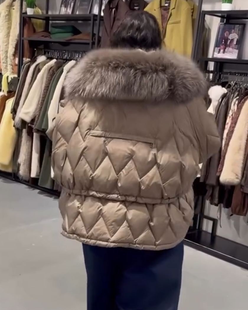 Light Luxury Drawstring-Waist Down Jacket