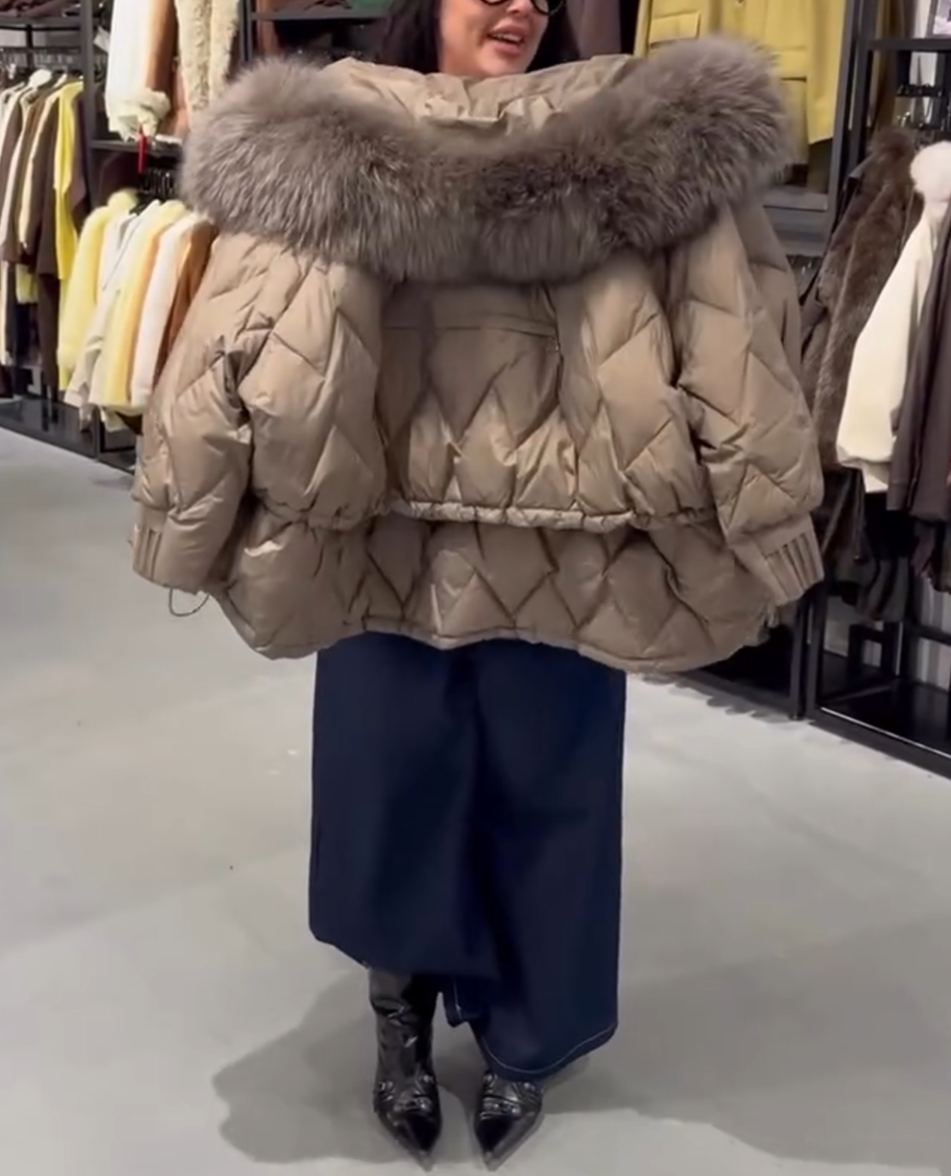 Light Luxury Drawstring-Waist Down Jacket