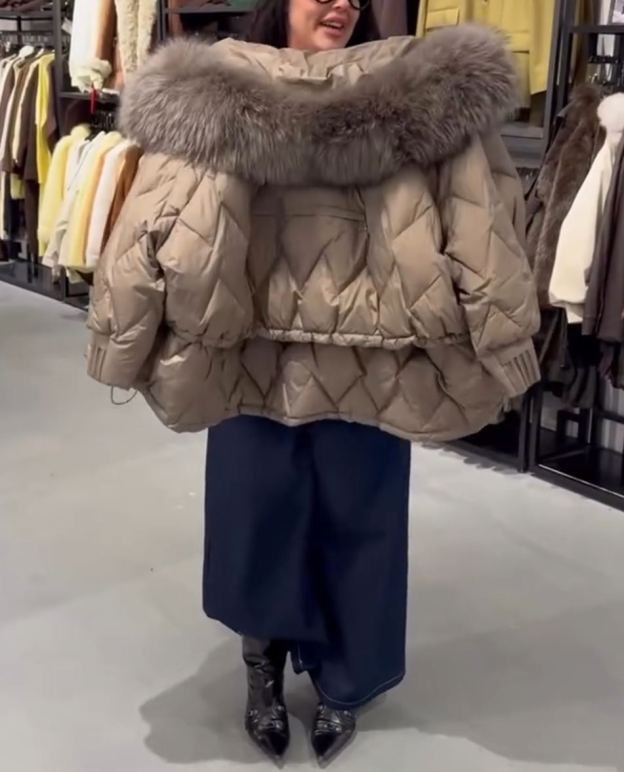 Light Luxury Drawstring-Waist Down Jacket