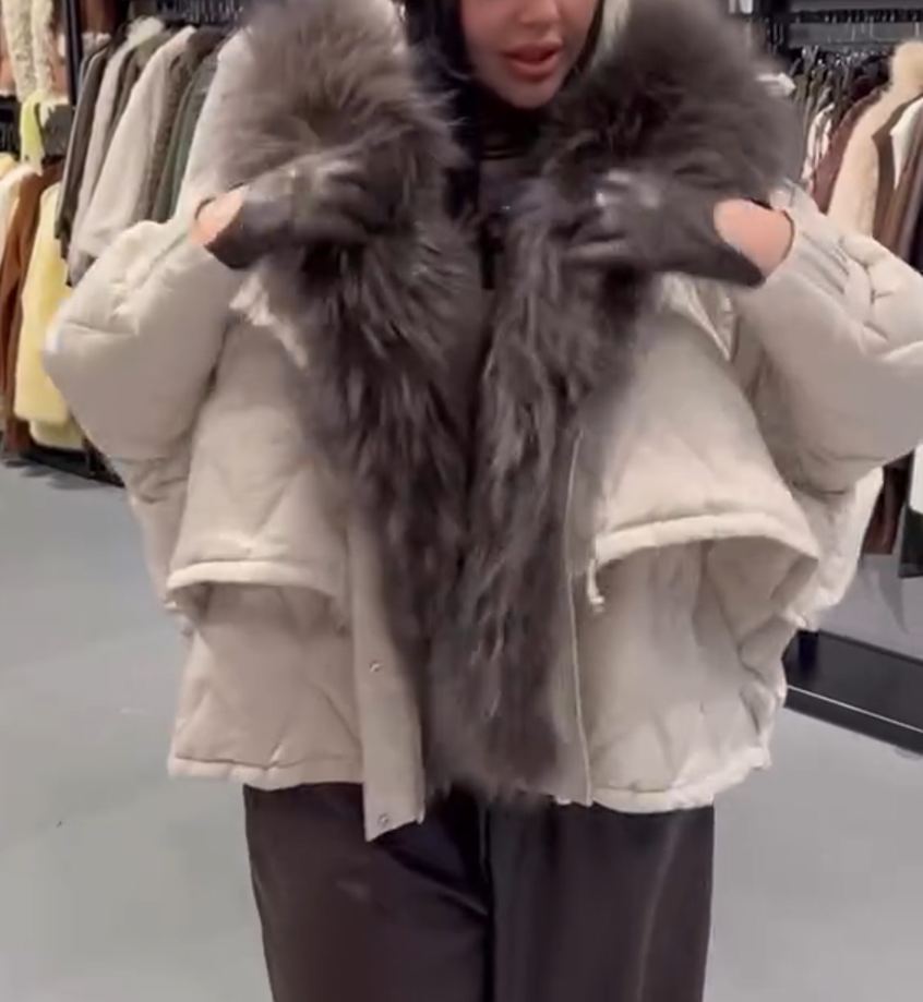 Fashion Drawstring-Waist Down Jacket