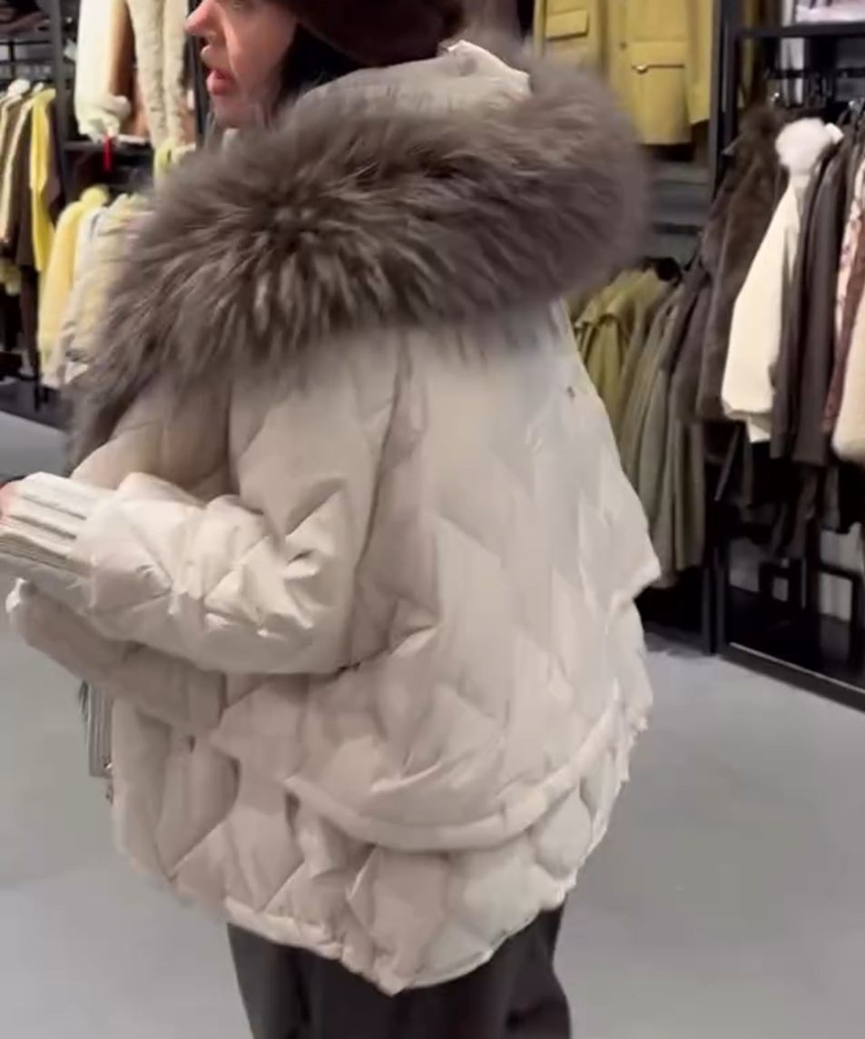 Fashion Drawstring-Waist Down Jacket