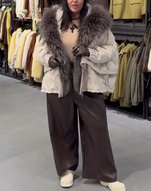 Fashion Drawstring-Waist Down Jacket