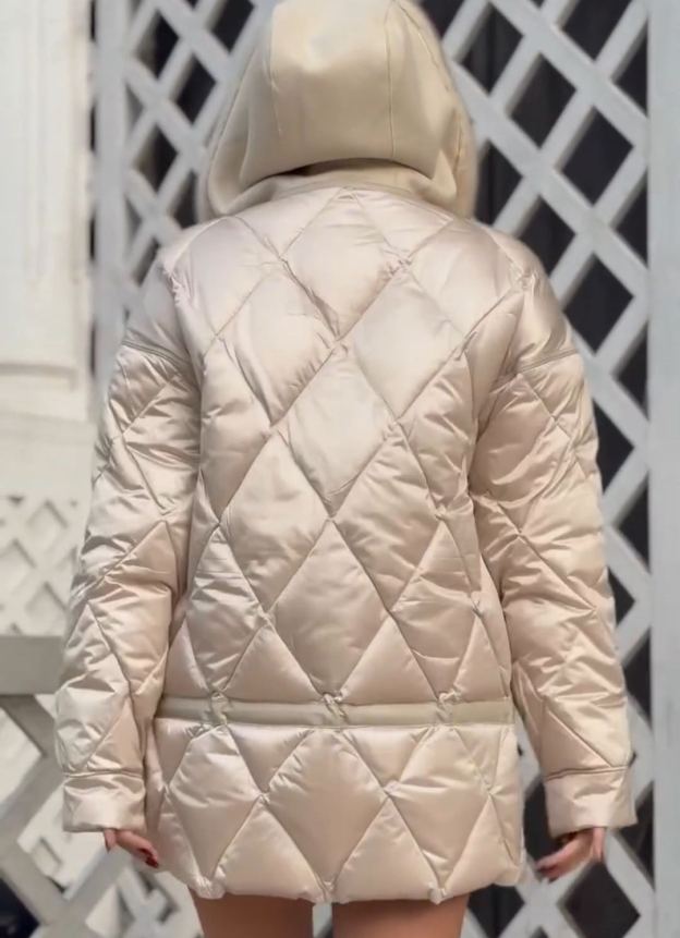 Reversible Luxury Beige Down Jacket