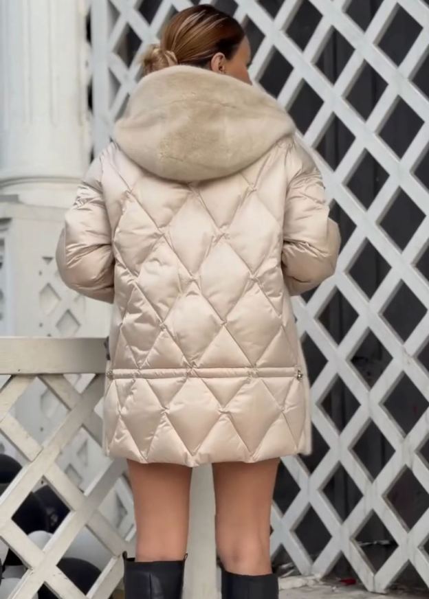 Reversible Luxury Beige Down Jacket