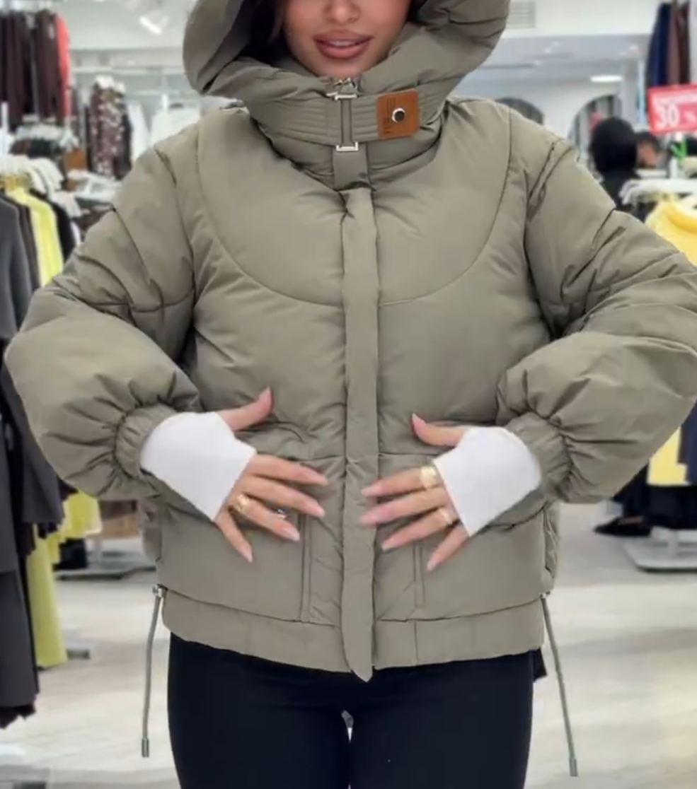 Versatile 3-Color Drawstring Waist Down Jacket