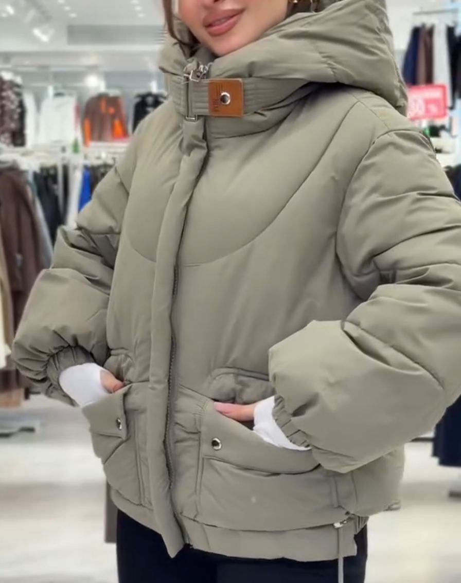 Versatile 3-Color Drawstring Waist Down Jacket